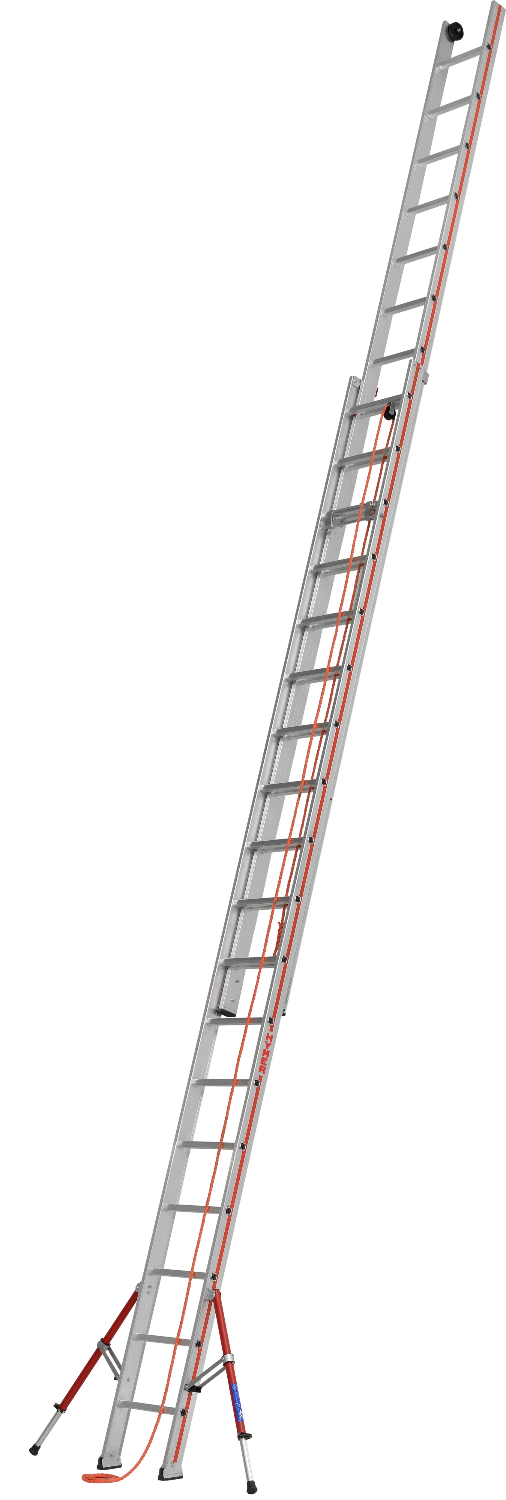 Vorschau: Hymer Seilzugleiter 2-teilig SC 60 Alu 2x18 Sprossen Leiter mit ausklappbaren Auslegern - Profiprogramm (HY-605136) Bild-01