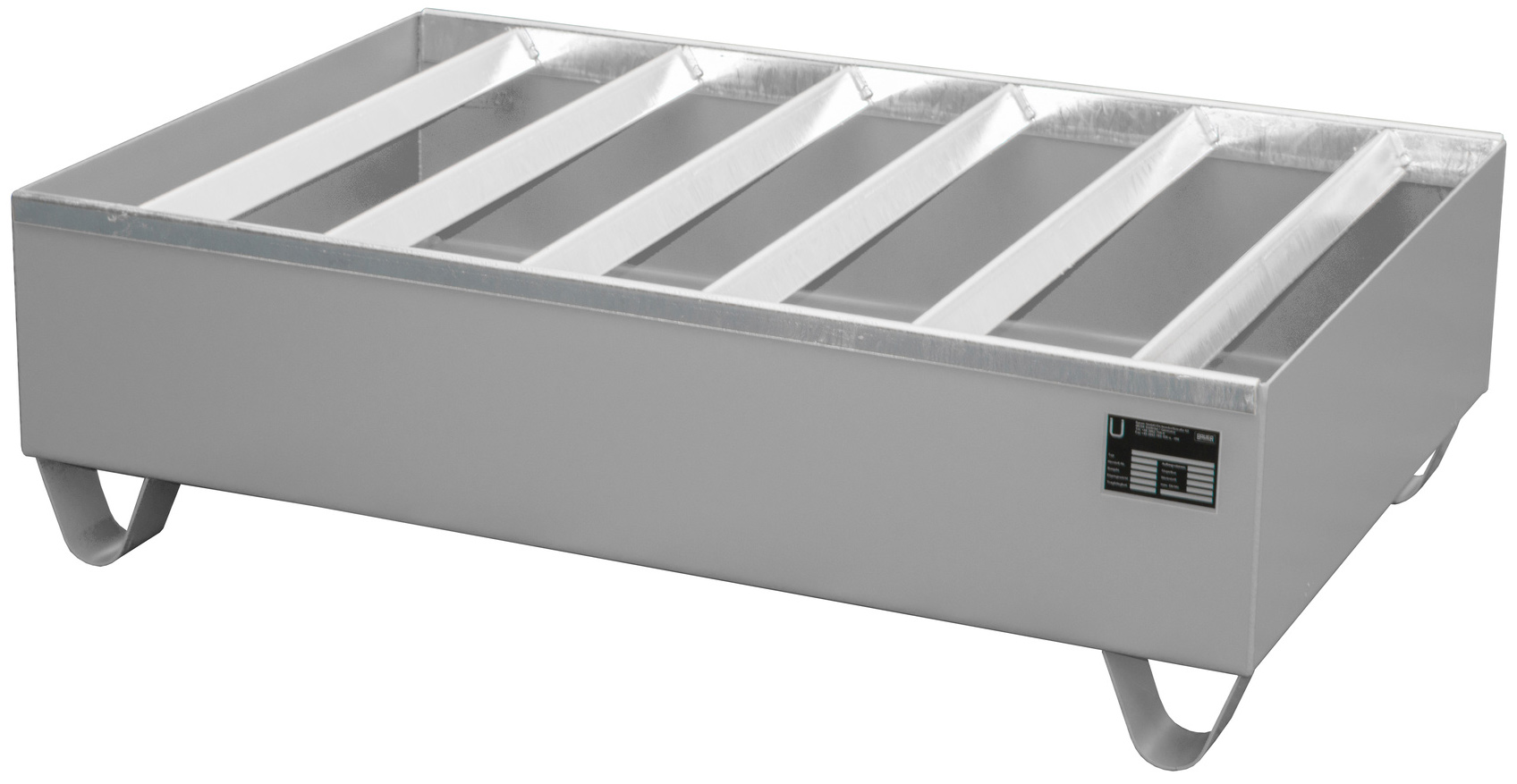 Bauer Auffangwanne Stahl PW 200-2 - RAL 7005 Gefahrstoffwanne mausgrau pulverbeschichtet mit Fassauflage - Stahlwanne mit 224 Liter Auffangvolumen (BA-4471-82-0000-5) Bild-01