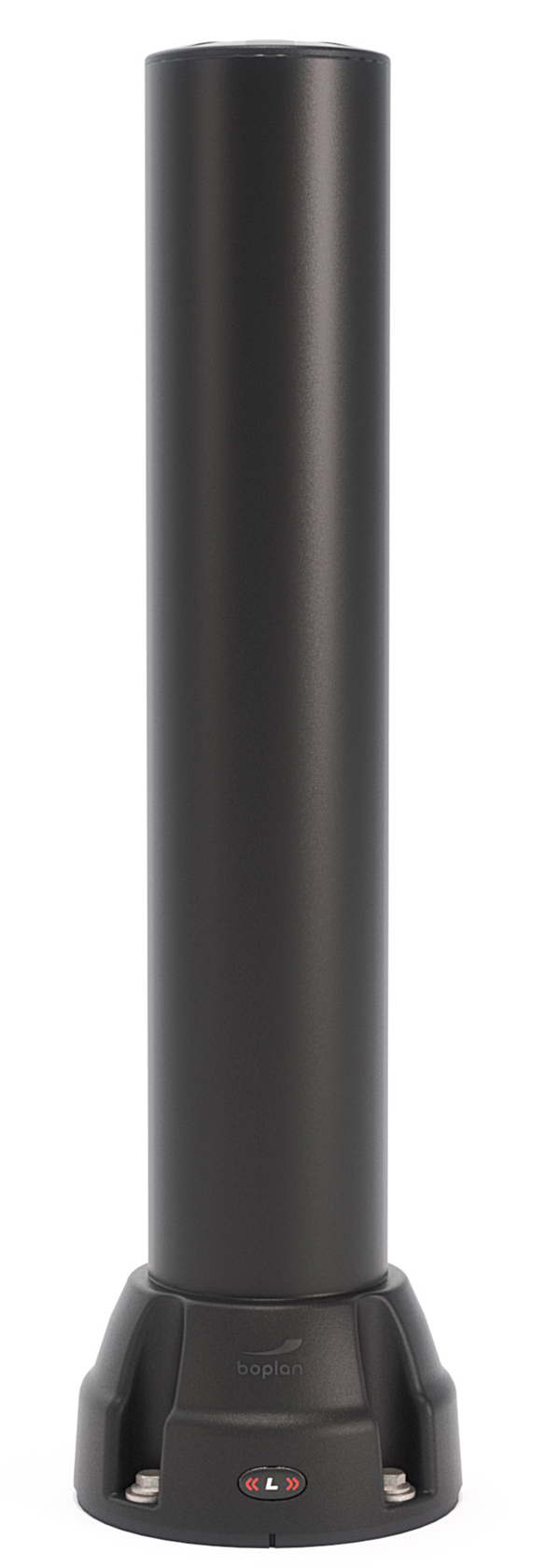 boplan Rammschutzpoller Bollard 125L schwarz Ø 125 mm - 750 mm Rundpfosten aus Kunststoff mit Aufprall-Kennzeichnung - Extrilene Anfahrschutz zum aufdübeln RAL 9005 (BP-PPBO-125L-0750BLZ) Bild-01