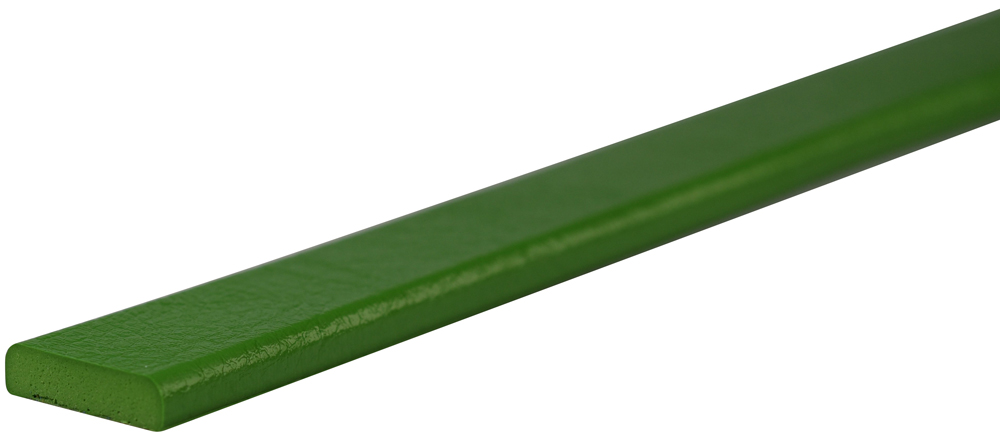 Knuffi Wandschutz Profil Typ F 40 x 11 mm grün PU - 1,00 m Standard Warnschutz Profil Flachleiste extra schmal aus Polyurethan - Flächenprofil einfarbig mit selbstklebender Fläche (SM-PF-900403) Bild-01