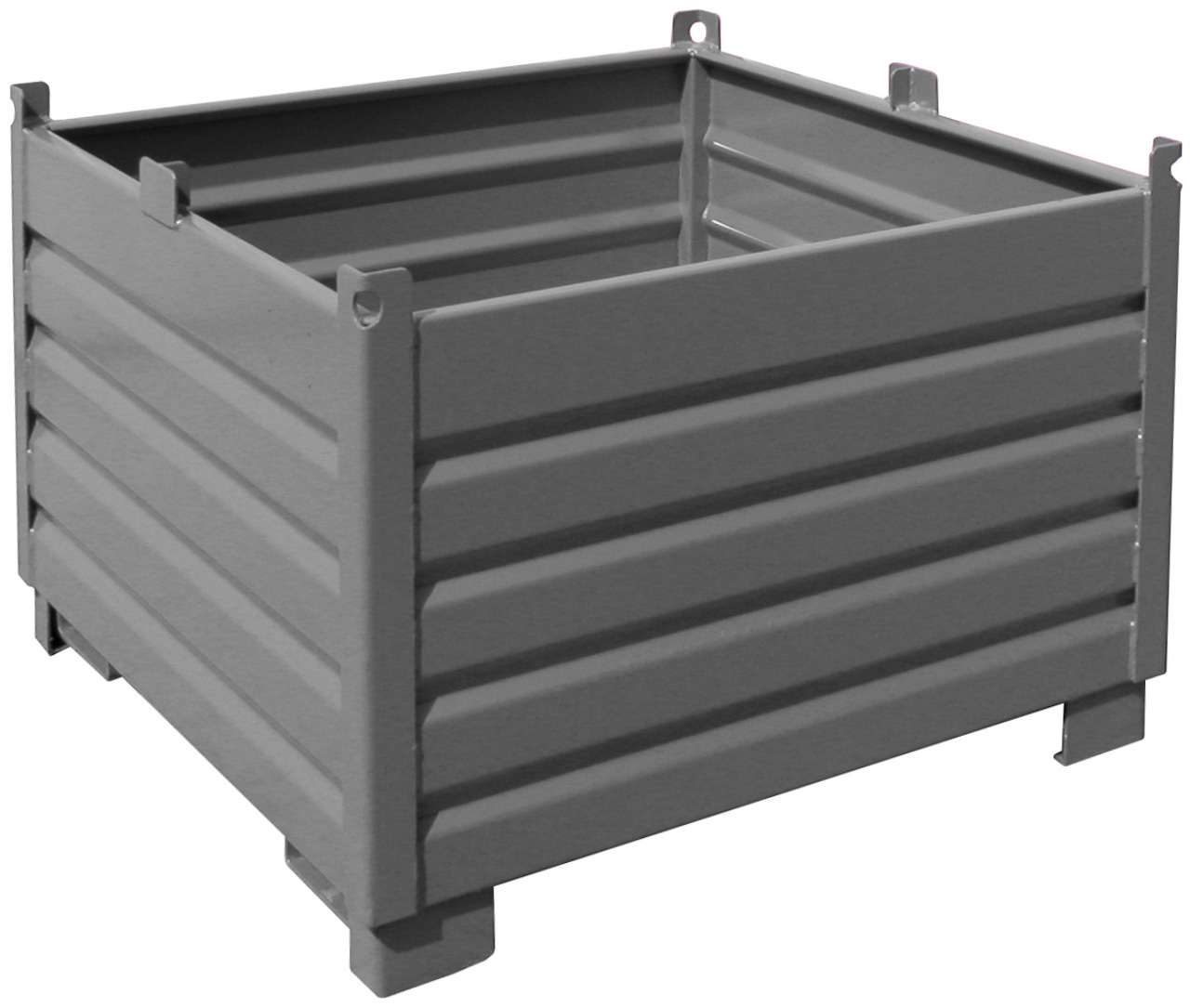 Bauer Sammelbehälter-System SBS-1000 - RAL 7005 Stapelbehälter 1000 Liter für Stapler - Schuttmulde mausgrau pulverbeschichtet (BA-4511-02-0000-5) Bild-01
