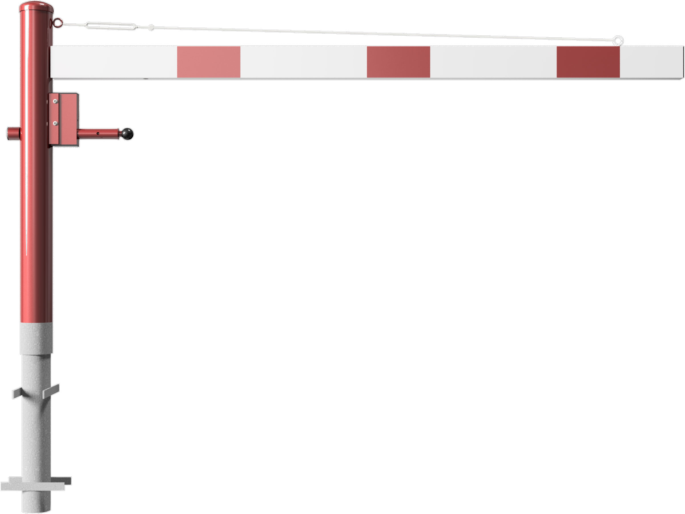 Schake Drehschranke - Schrankenbaum 100 x 50 mm OED weiß | rot - 2000 mm