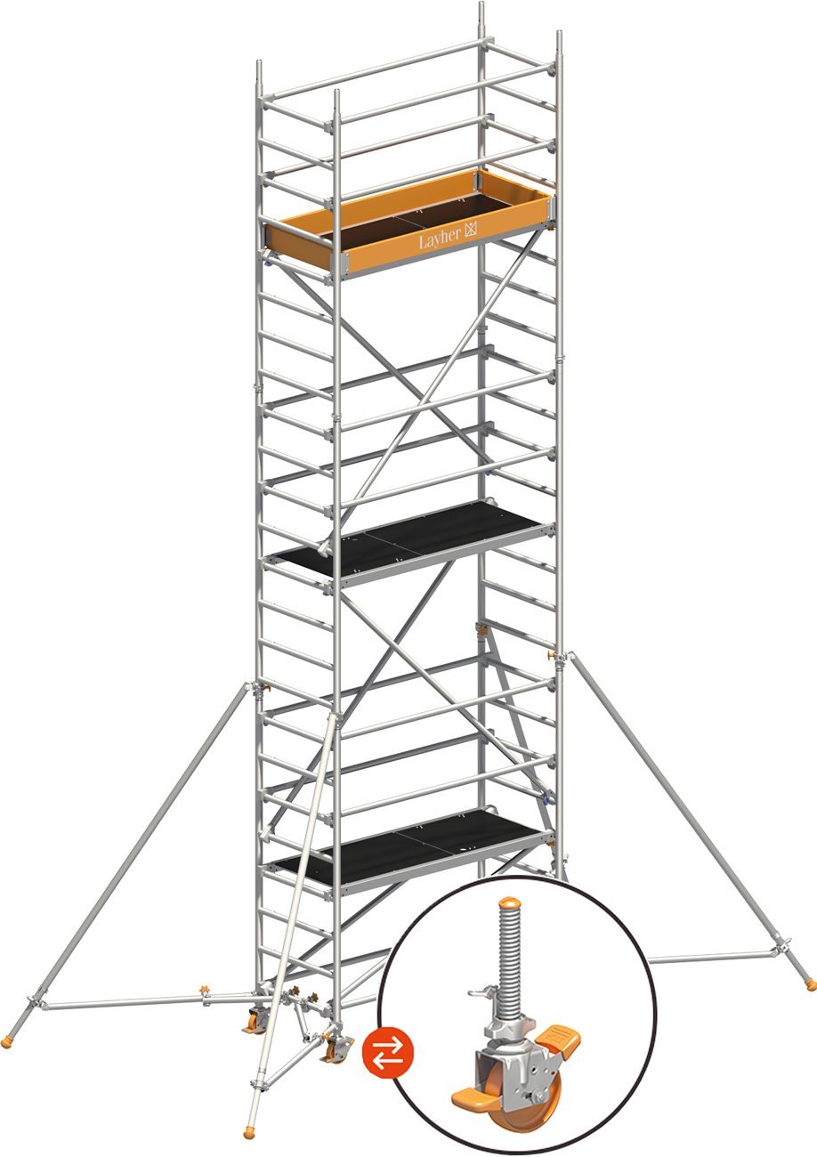 Rollgerüst Layher Uni Leicht P2 hawego 1403225 - AH 7,30 m
