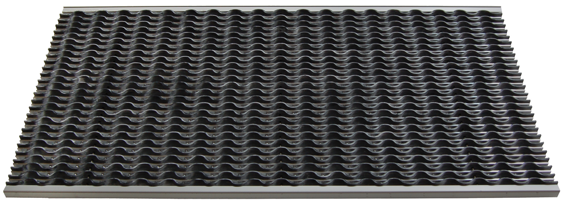 Miltex Schmutzfangmatte Eazycare Wave schwarz - 985 x 585 x 22 mm Schmutzmatte Kautschuk-Aluminium für den Außenbereich | Grobschmutz - Schmutzfangläufer fertig konfiguriert und modular (MT-38030) Bild-01