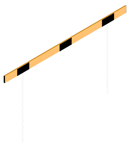 Schake Höhenbegrenzer Barriere 100 x 50 mm gelb | schwarz beidseitig markiert - 2000 mm