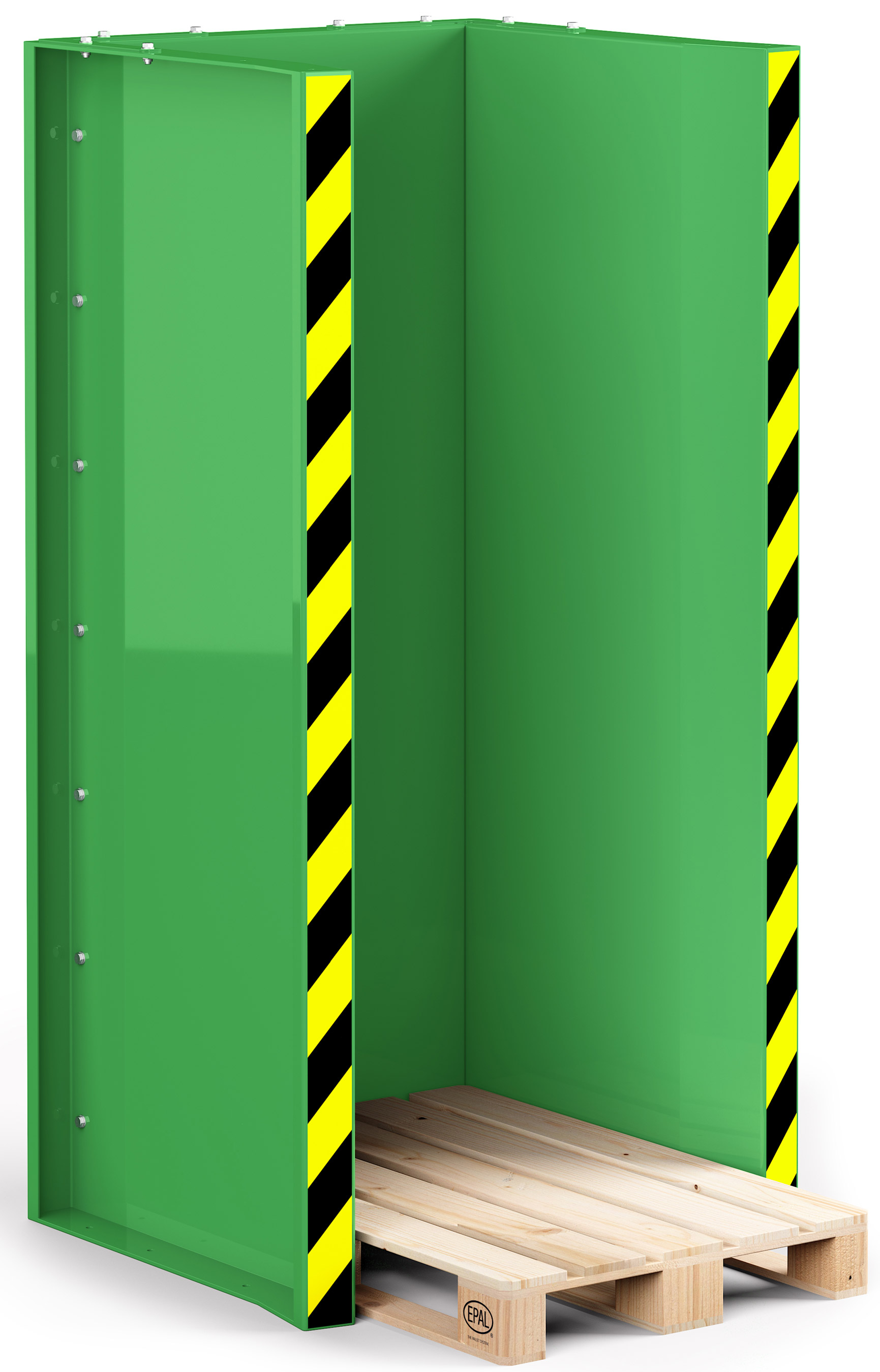 RR Industrietechnik Paletten Stapelstation RPS-15 - RAL 6018 Palettenspender für 15 Stück Europaletten - Palettenmagazin gelbgrün pulverbeschichtet (RR-130500193) Bild-01