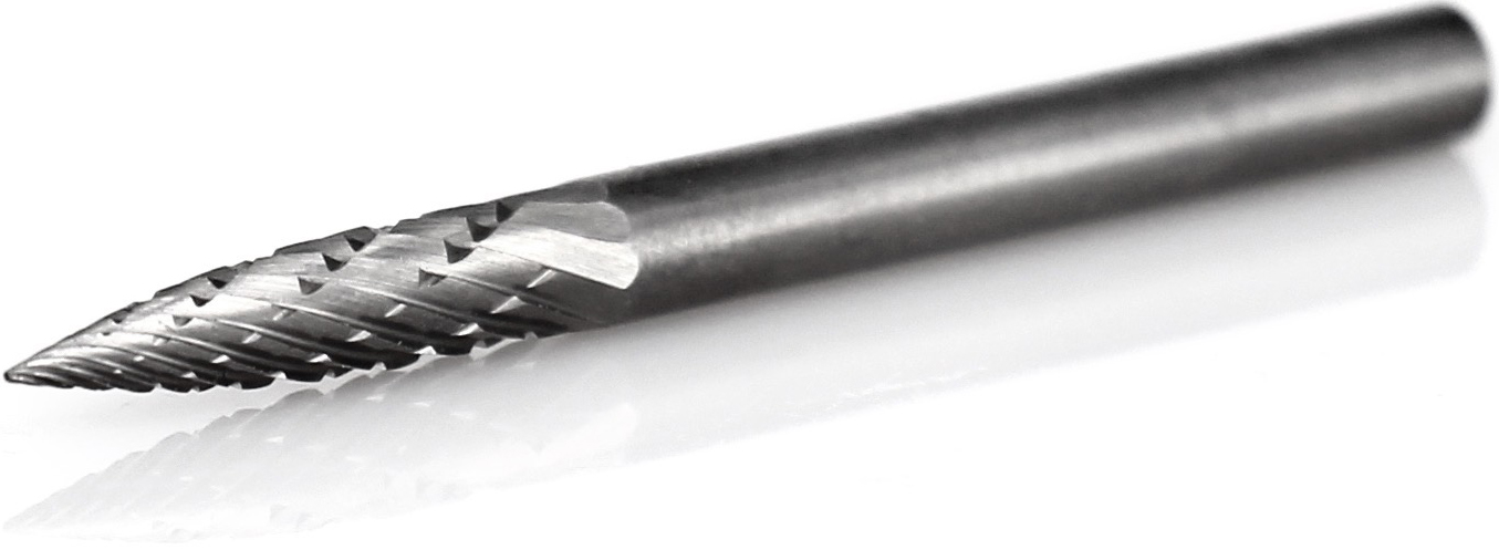 procut Hartmetallfrässtift Geschossform SPG G30310-6 Schaft-∅ 3 mm - Kopf-∅ 3 mm - Kreuzverzahnung (PC-G30310-6) Bild-01