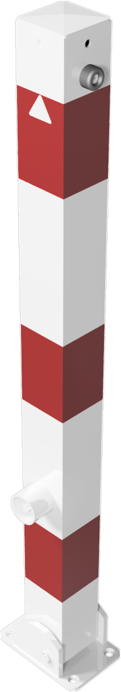 Schake Absperrpfosten UDD 70 x 70 mm weiß | rot