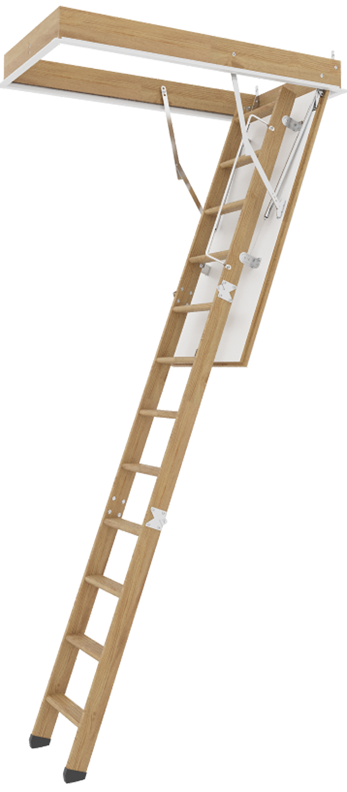 Roto Bodentreppe Holz StartStep Raumhöhe 220 - 285 cm | Rohbaumaß 120 x 60 cm Dachbodentreppe 3-teilig - 3-Punkt Verriegelung | 1,16 W/m²K mit Lukendeckel 40 mm Stärke (RT-C163-65523) Bild-01