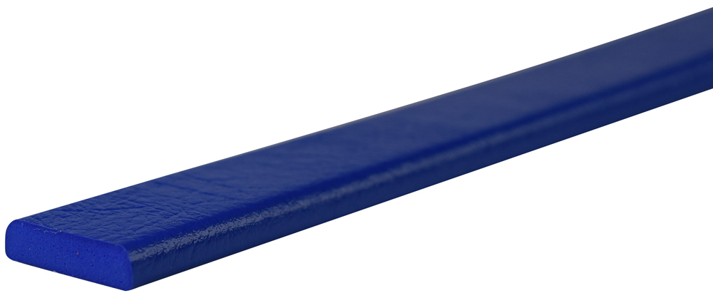 Knuffi Wandschutz Profil Typ F 40 x 11 mm blau PU - 1,00 m Standard Warnschutz Profil Flachleiste extra schmal aus Polyurethan - Flächenprofil einfarbig mit selbstklebender Fläche (SM-PF-900401) Bild-01