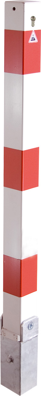 Schake Absperrpfosten UPHK 70 x 70 mm weiß | rot