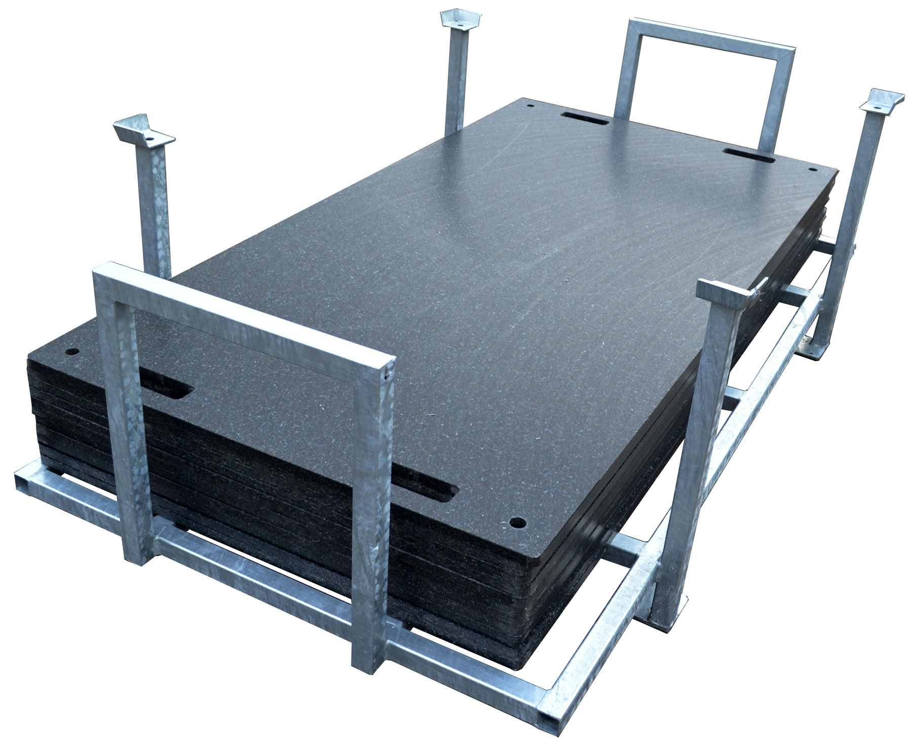 LuxTek Fahrplatten-Set Performance Komplett-Set mit Bodenschutzplatte 2000 x 1000 mm | Transportbox | Verbindungsklammern (LU-C-FPSet1510R) Bild-01