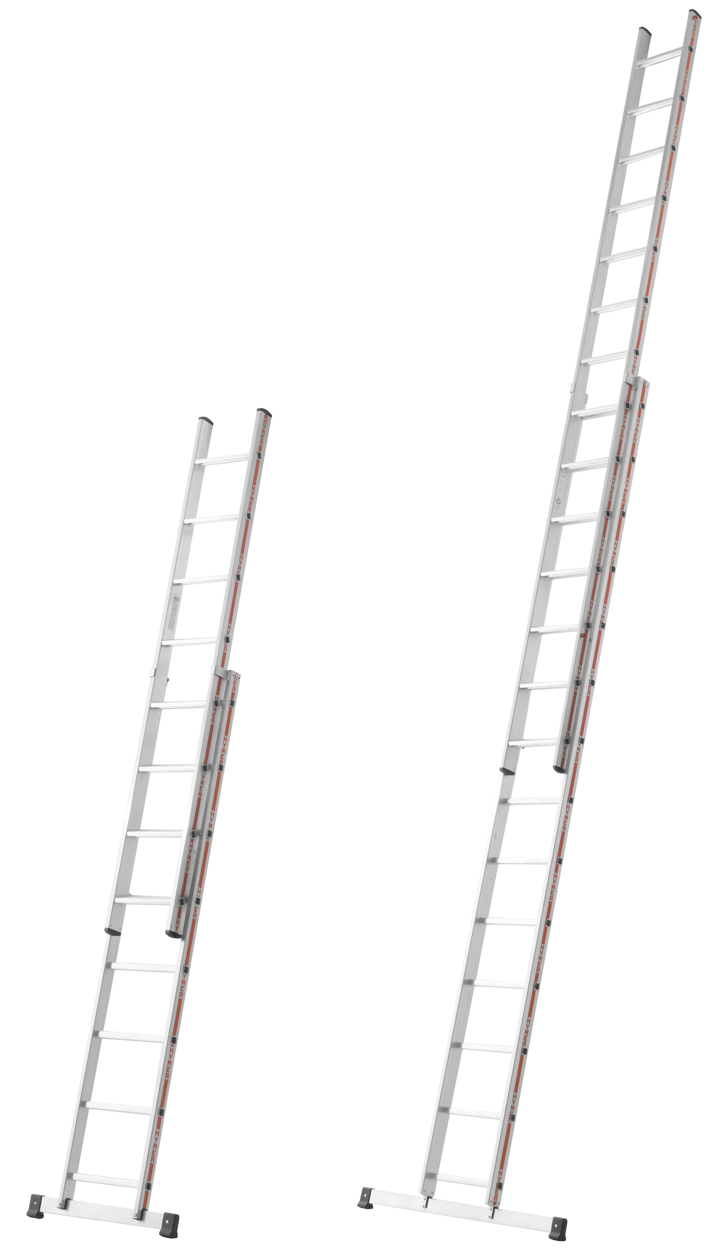 Hymer Schiebeleiter Alu Stufen-Sprossenkombination Aluminium-Leiter mit Traverse (HY-C-484616) Bild-01