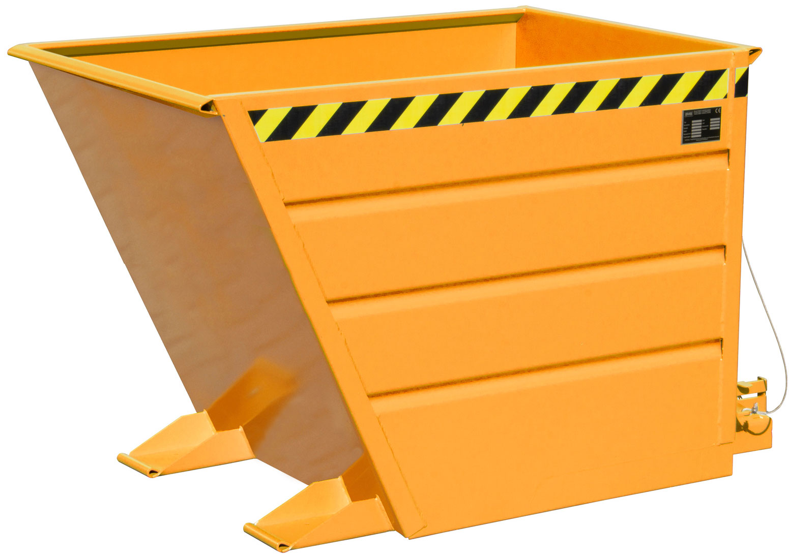 Bauer Kippbehälter VG-700 - RAL 2000 Kippmulde 700 Liter für Stapler - Schuttmulde gelborange pulverbeschichtet (BA-4535-02-0000-1) Bild-01