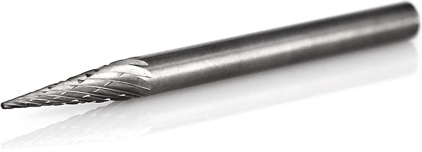 procut Hartmetallfrässtift Spitzkegelform SKM M30311-6 Schaft-∅ 3 mm - Kopf-∅ 3 mm - Kreuzverzahnung (PC-M30311-6) Bild-01