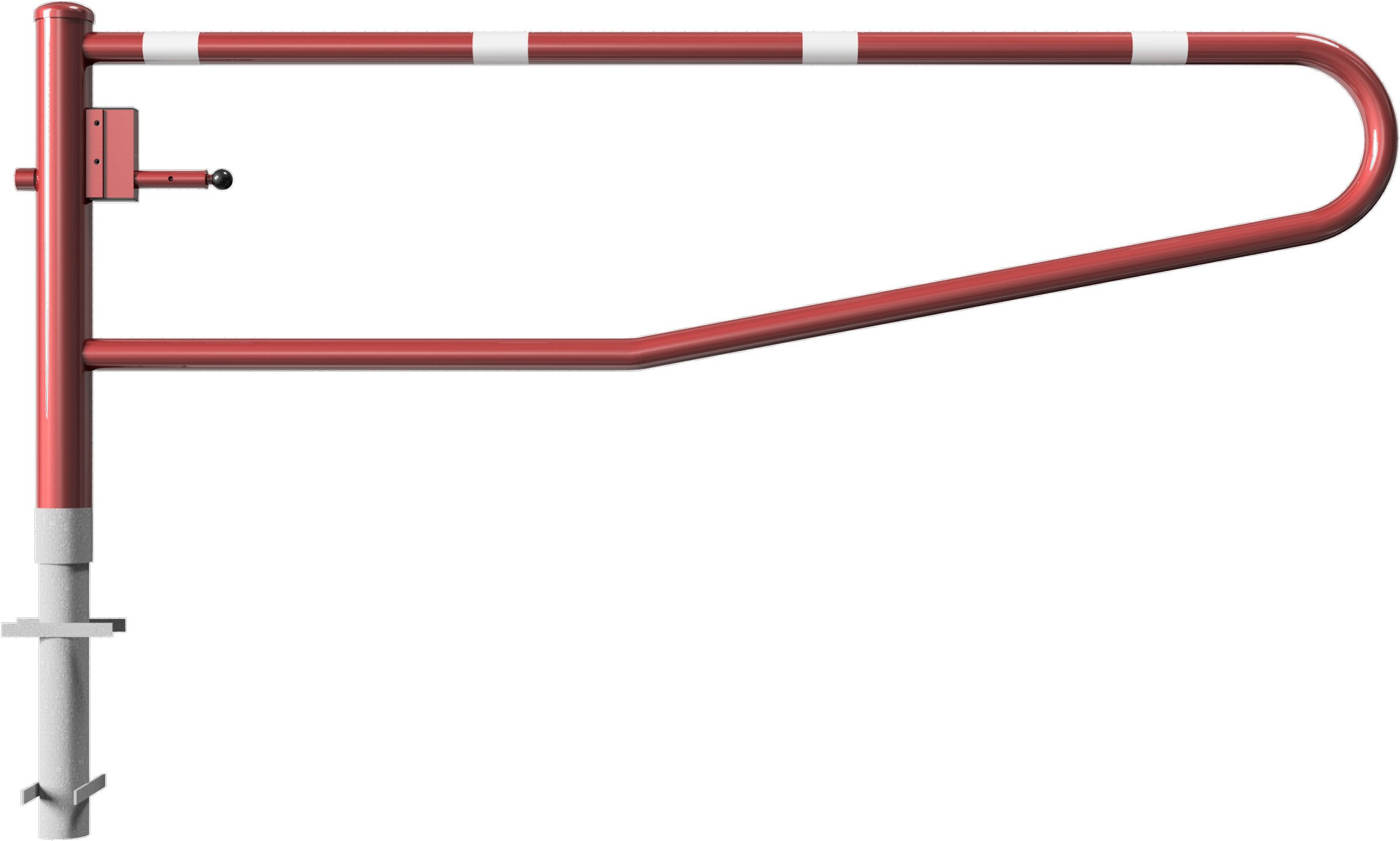 Schake Drehschranke - Schrankenbaum Ø 60 mm OEP rot | weiß - 2500 mm