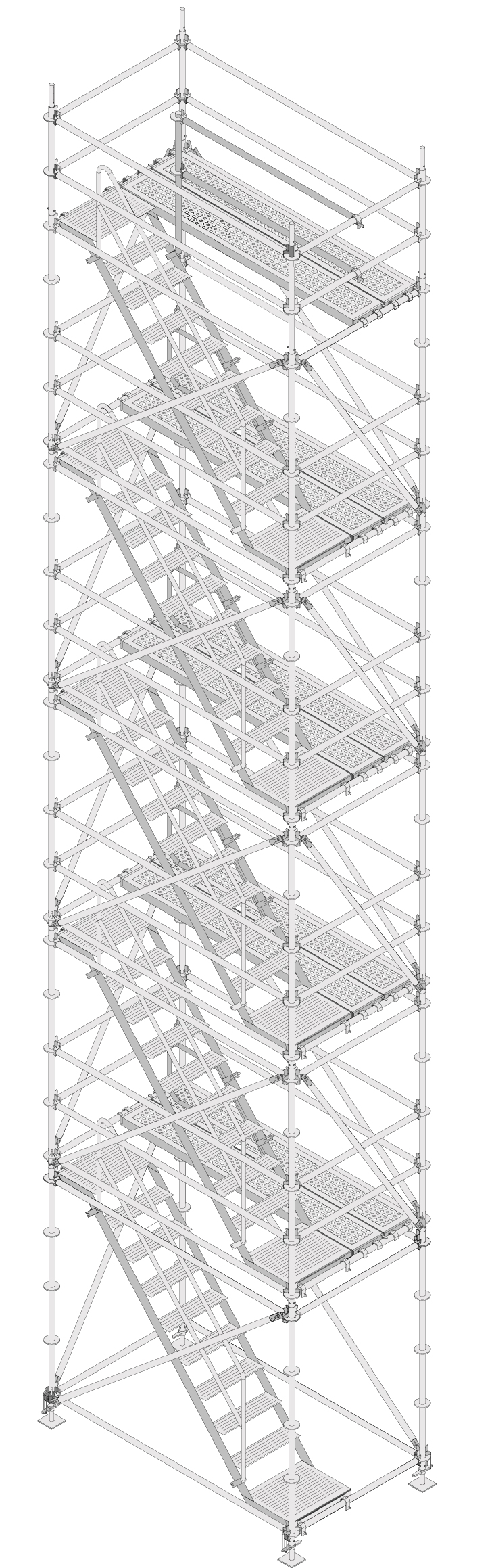 Layher Allround Modultreppenturm 5 Etagen