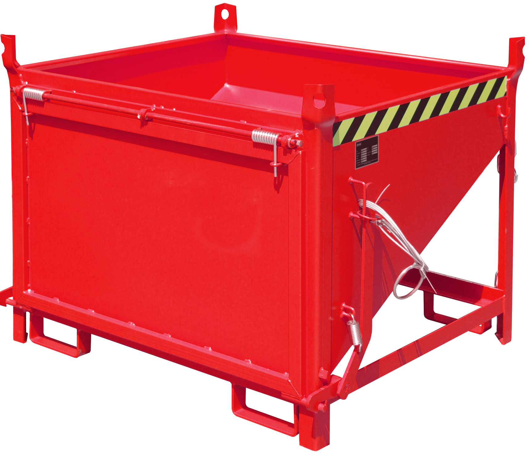 Bauer Silobehälter SGK-50 - RAL 3000 Silowanne 500 Liter für Stapler mit Zugseil - Silotrichter feuerrot pulverbeschichtet (BA-4437-13-0000-2) Bild-01