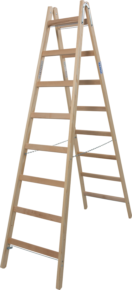 Krause Holz-Sprossendoppelleiter 2x8 Sprossen