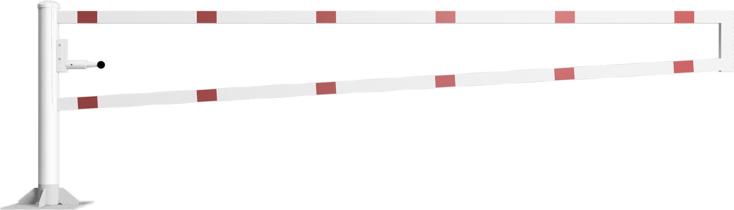 Schake Drehschranke - Schrankenbaum 60 x 40 mm ODV weiß | rot - 3500 mm