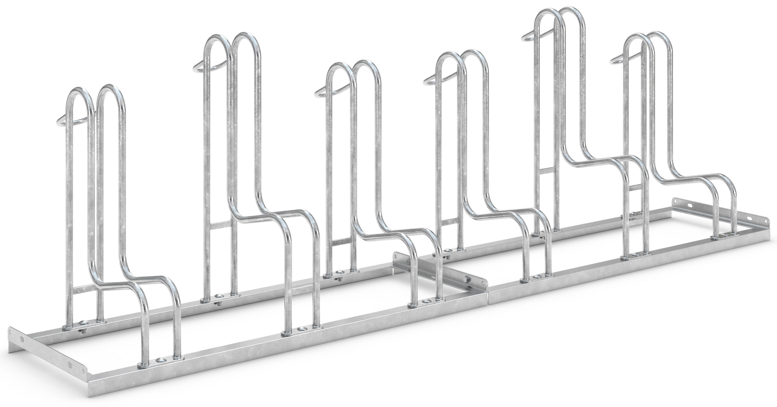 WSM Fahrradständer Standparker 4056 BR Stahl - 6 Einstellplätze Fahrradparker einseitig befahrbar breit - Radabstand 390 mm - Bügelparker Stahl verzinkt  (WSM-105800133) Bild-01