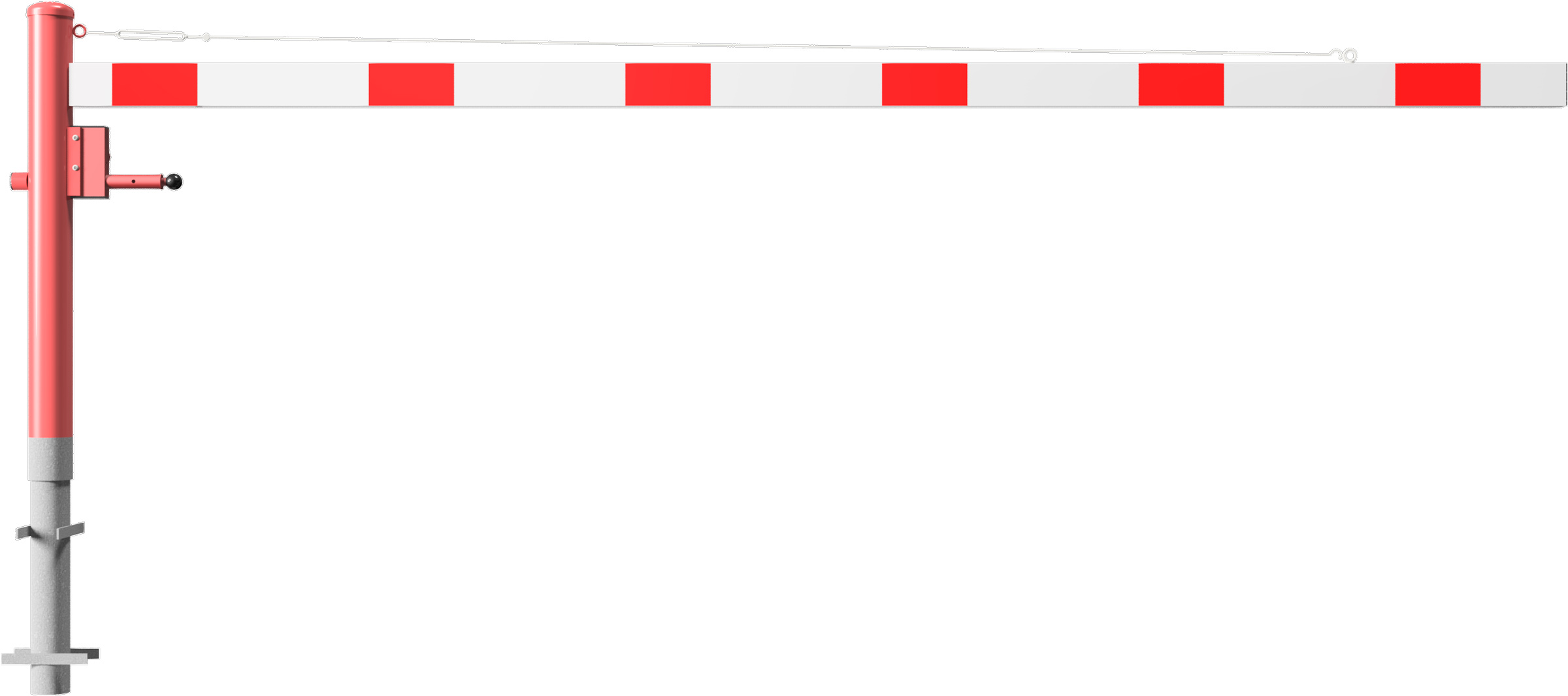 Schake Drehschranke - Schrankenbaum 100 x 50 mm OED weiß | rot - 3500 mm