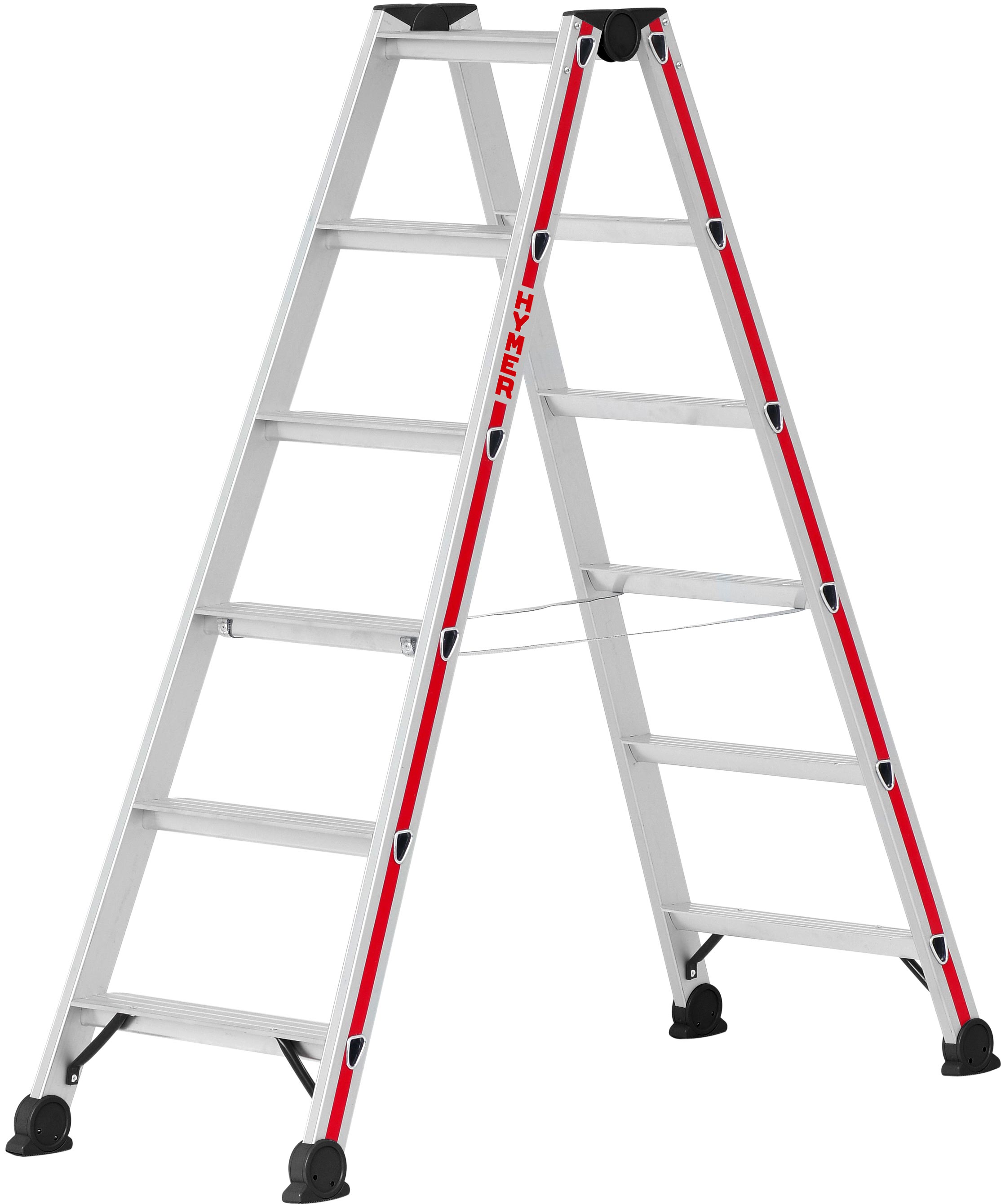Hymer Stehleiter SC 40 Alu 2x6 Stufen Leiter beidseitig begehbar - Handwerkerprogramm (HY-402412) Bild-01