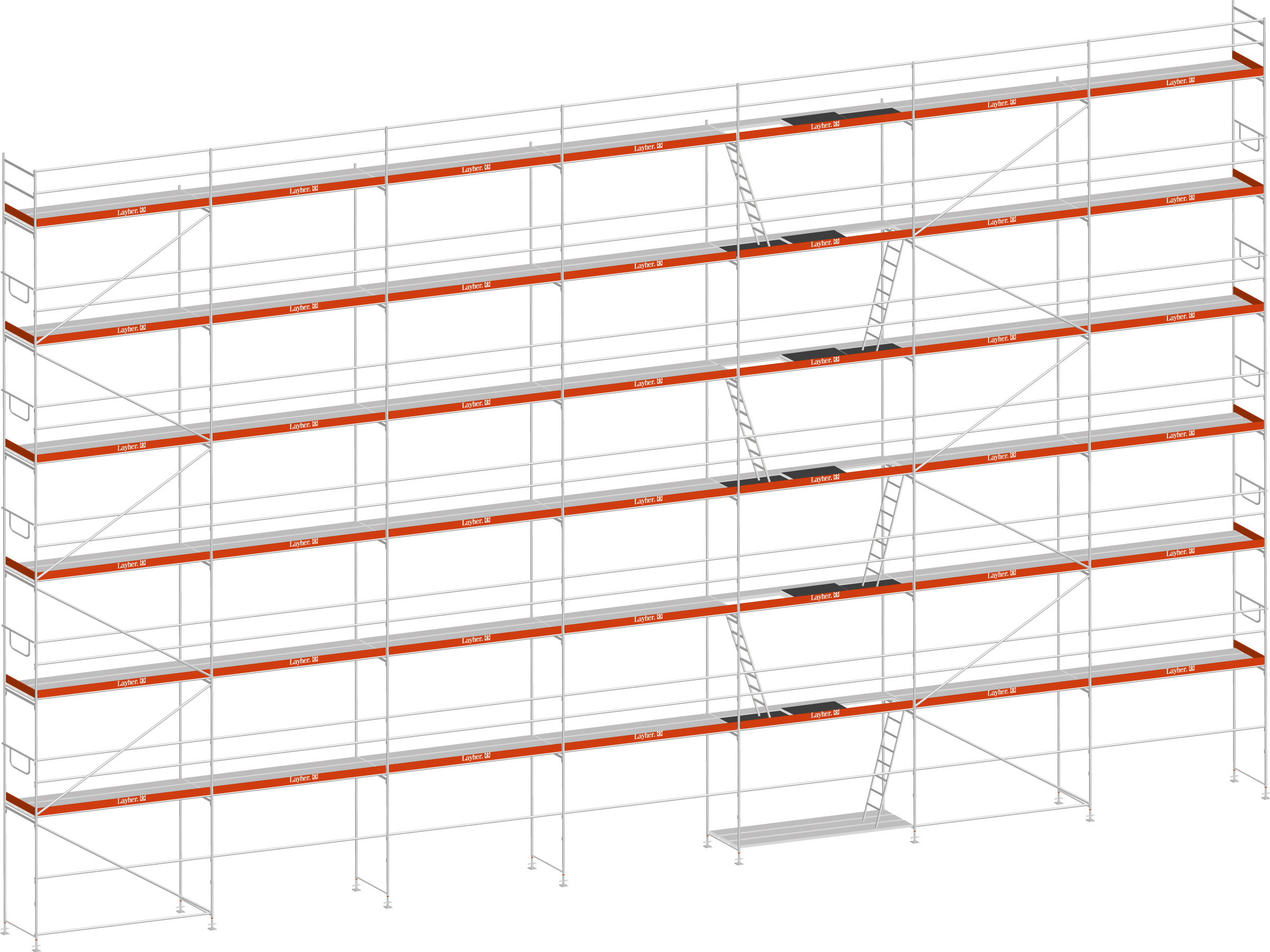 Layher Blitz Gerüst 70 Alu mit Stalu-Boden 305 m²