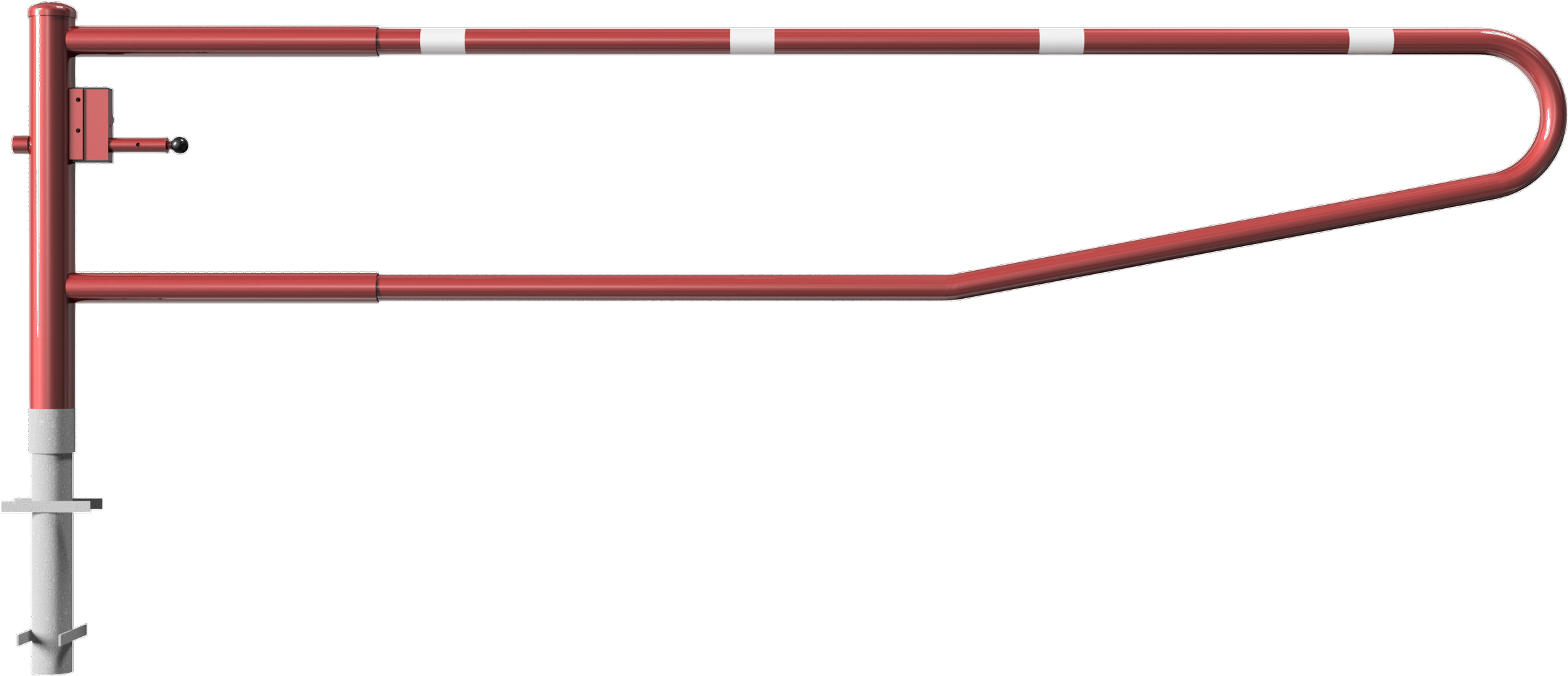 Schake Drehschranke - Schrankenbaum Ø 60 mm OED rot | weiß - 3500 mm