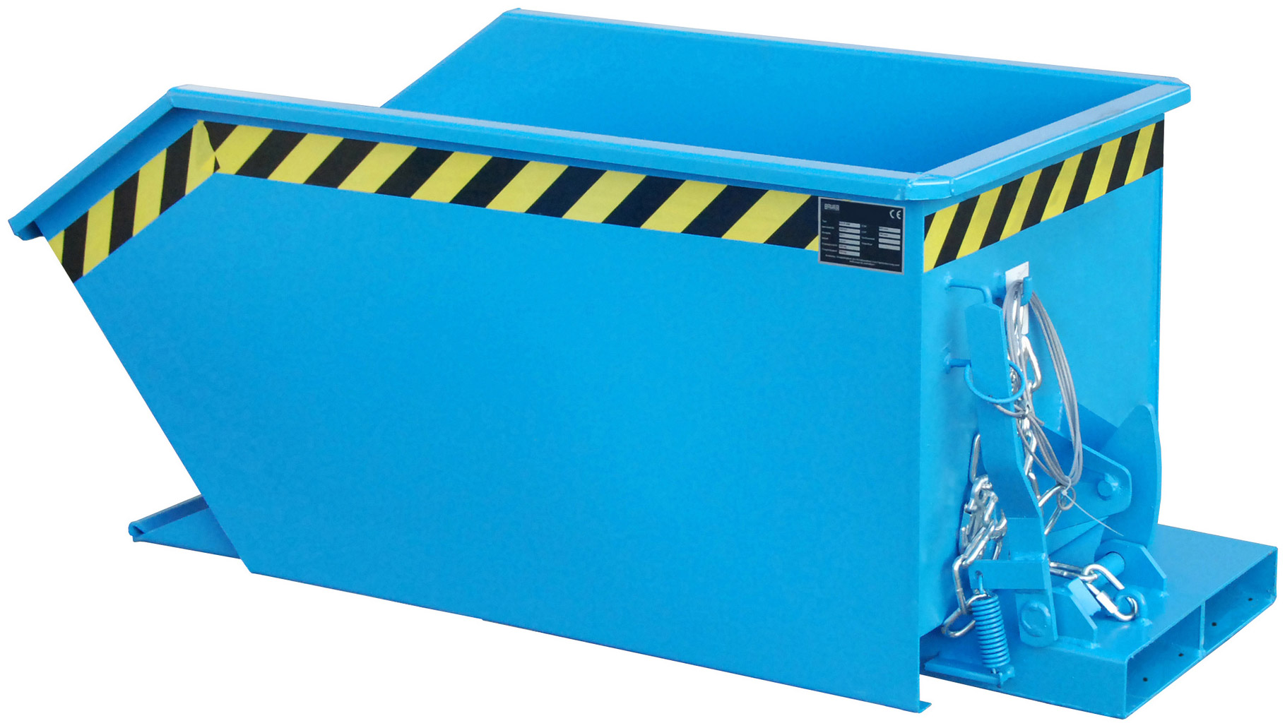 Bauer Muldenkipper GU-300 - RAL 5012 Kippmulde 300 Liter für Stapler - Schuttmulde lichtblau pulverbeschichtet (BA-4409-01-0000-3) Bild-01