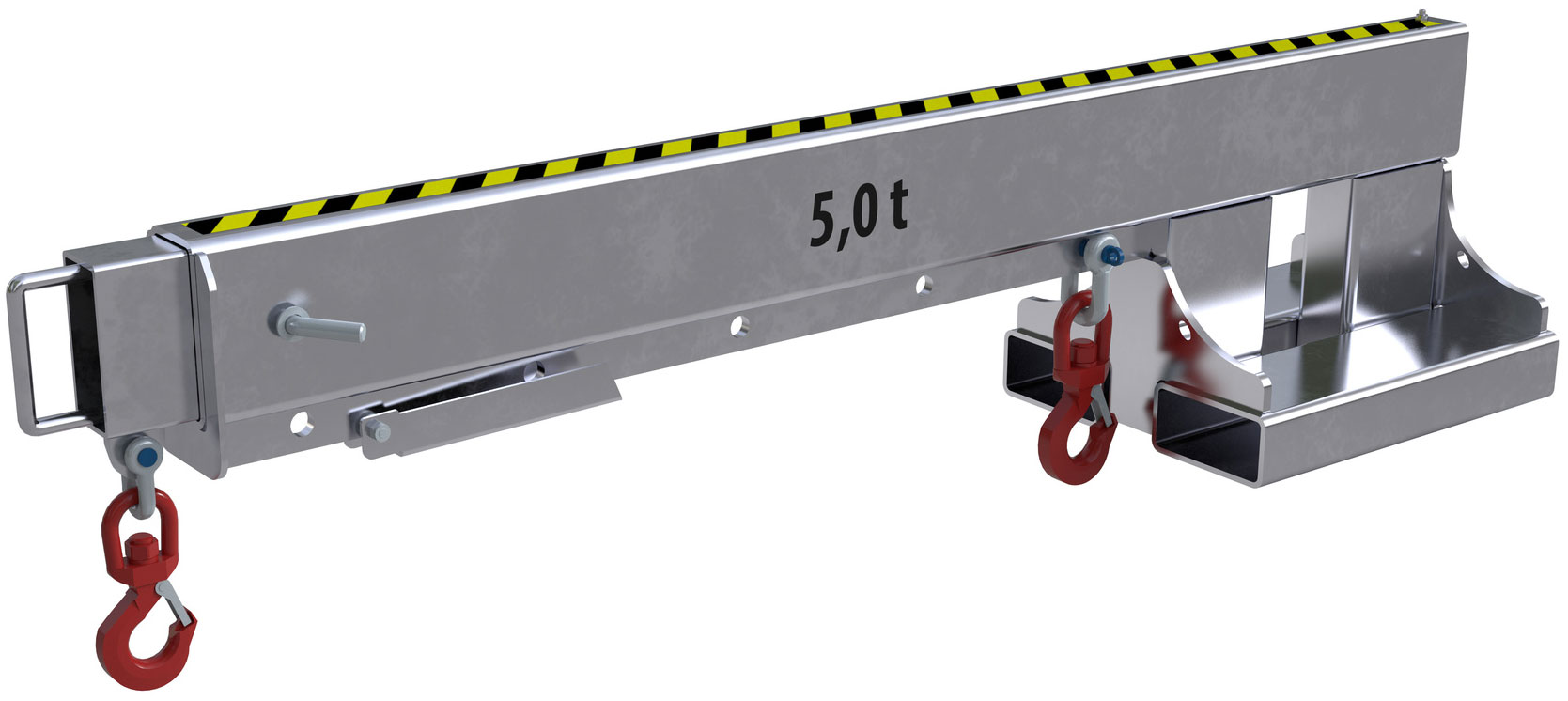 Bauer Kranarm KT-5.0 - verzinkt Kranausleger ausziehbar für Stapler - Lasttraverse Stahl verzinkt (BA-4430-04-0000-7) Bild-01