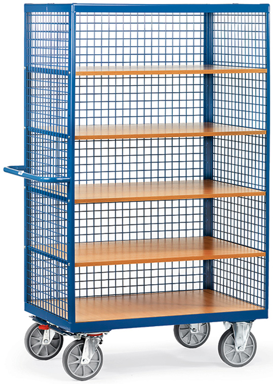 Fetra Drahtkastenwagen mit fünf Holzböden 1000 x 680 mm