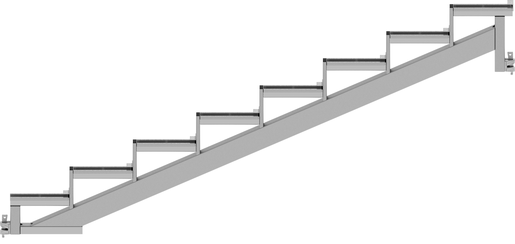 Layher U-Treppenwange 750 LW - 8 Stufen  (LG-2639.008) Bild-01