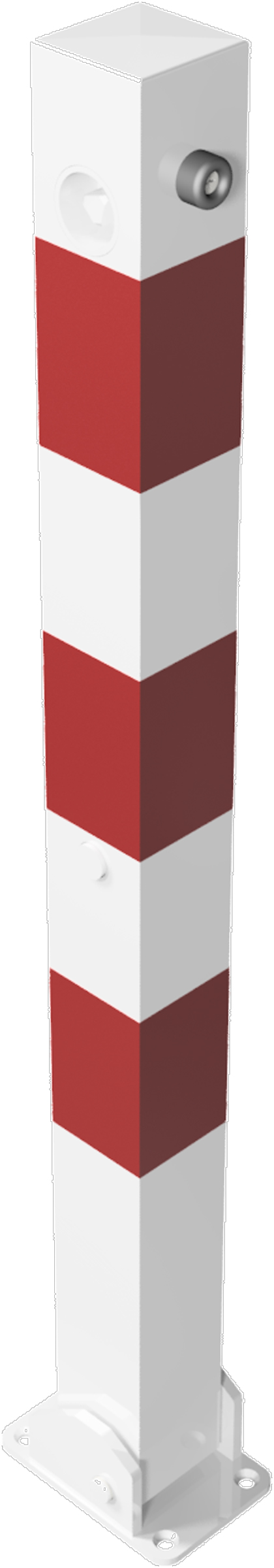 Schake Absperrpfosten UDDo 70 x 70 mm weiß | rot