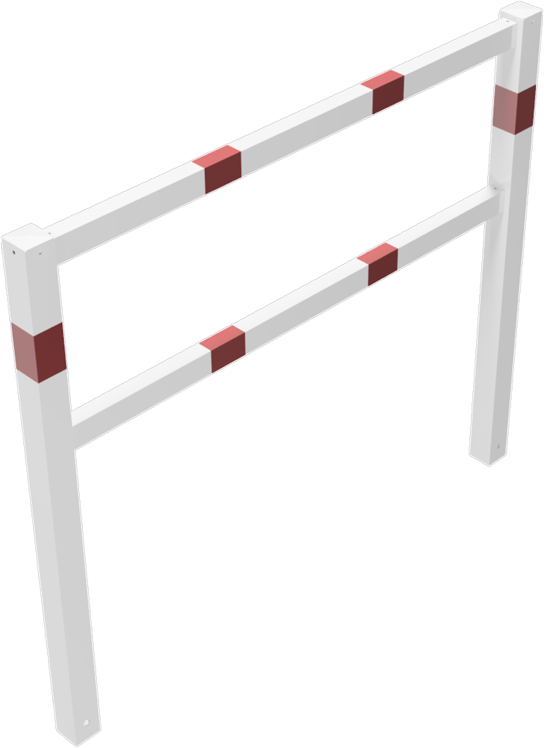 Schake Wegesperre Stahl mit Knieholm OE 70 x 70 mm weiß | rot - 1500 x 1200 mm