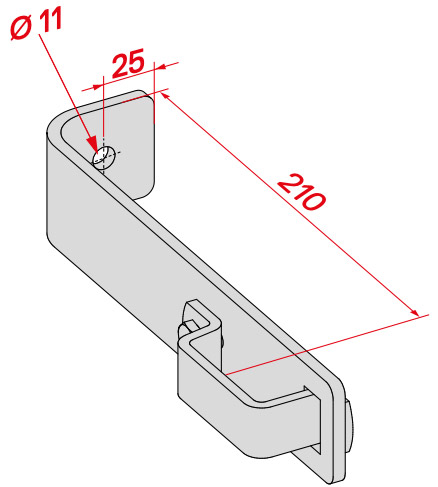 Hymer Steigleiter Wandhaken Standard Alu|Stahl Befestigungselement für ortsfeste Leitern - ohne Schrauben zur Wandbefestigung (HY-0050139) Bild-01