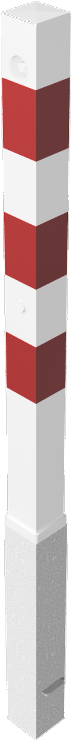 Schake Absperrpfosten HDo 70 x 70 mm weiß | rot