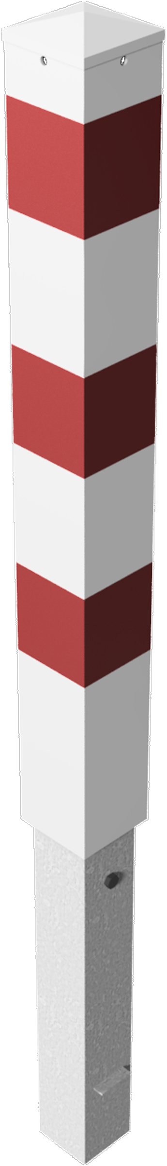 Schake Absperrpfosten 100 x 100 mm weiß | rot