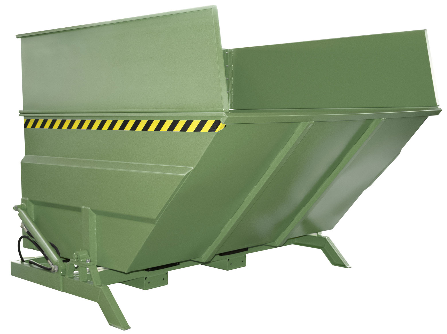 Bauer Großraumkipper BKC-H-500 - RAL 6011 Kippmulde 5000 Liter für Stapler | Kippvorgang mit Staplerhydraulik - Schuttmulde resedagrün pulverbeschichtet (BA-4456-06-0000-4) Bild-01