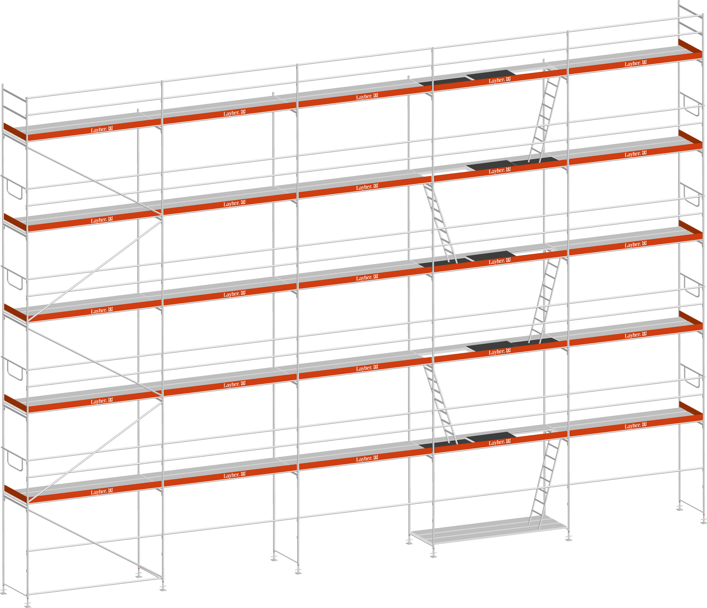 Layher Blitz Gerüst 100 Stahl 187 m²