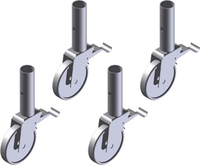 ZARGES Rollgerüst Lenkrolle mit Zapfen 300 - 4er Set