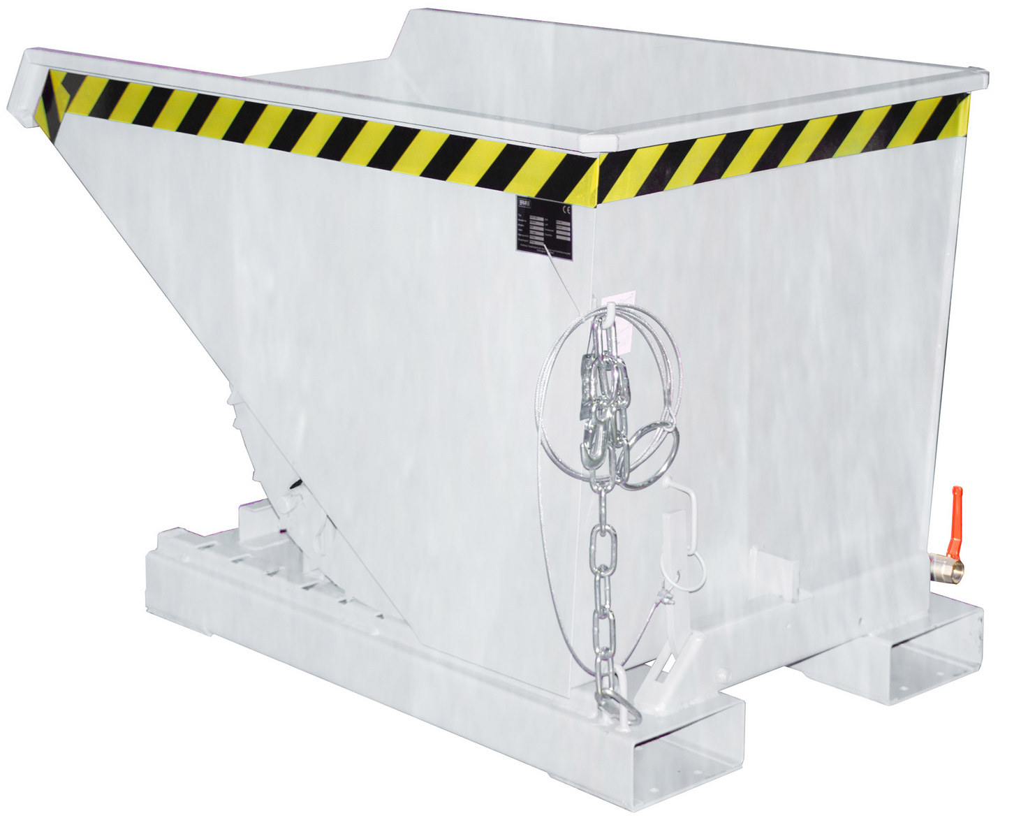 Bauer Abrollkipper EXPO-E-300 - verzinkt Kippmulde 300 Liter mit Ablasshahn für Stapler - Schuttmulde Stahl verzinkt (BA-4498-50-0000-7) Bild-01