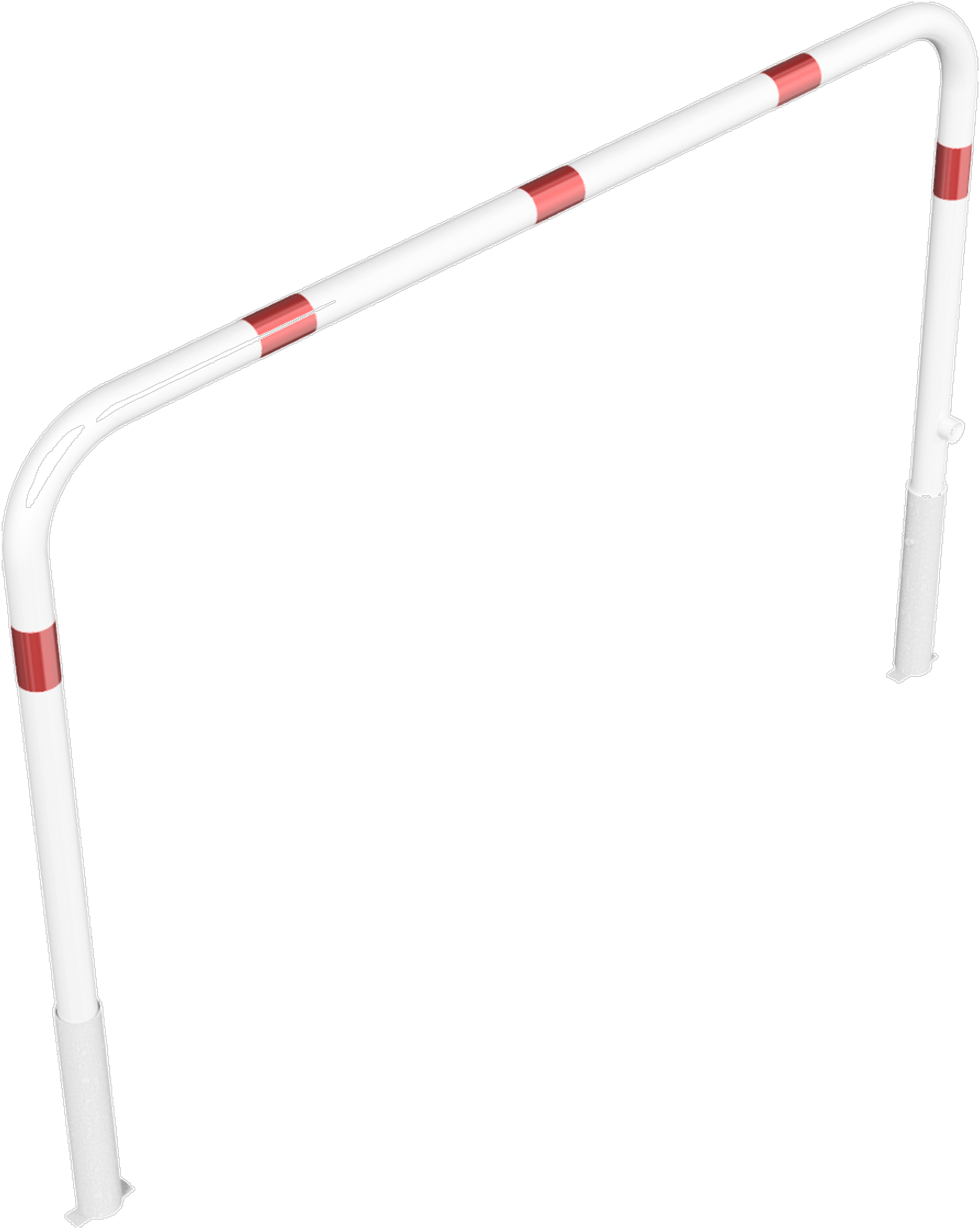 Schake Wegesperre Stahl HD Ø 60 mm weiß | rot - 2000 x 1400 mm