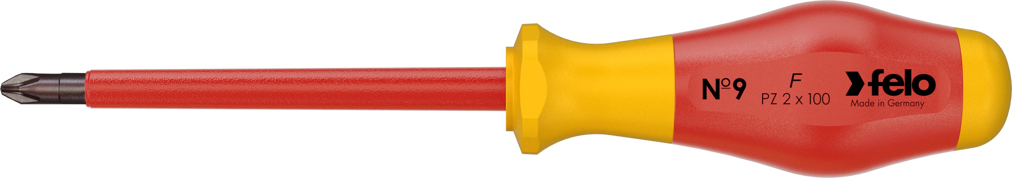 Felo Schraubendreher No9 VDE 915 Kreuzschlitz PZ 2 x 100 mm Kreuzschlitz-Schraubendreher Pozidriv | Schraubenzieher mit 2K-Griff - Serie No9 (FL-91520390) Bild-01