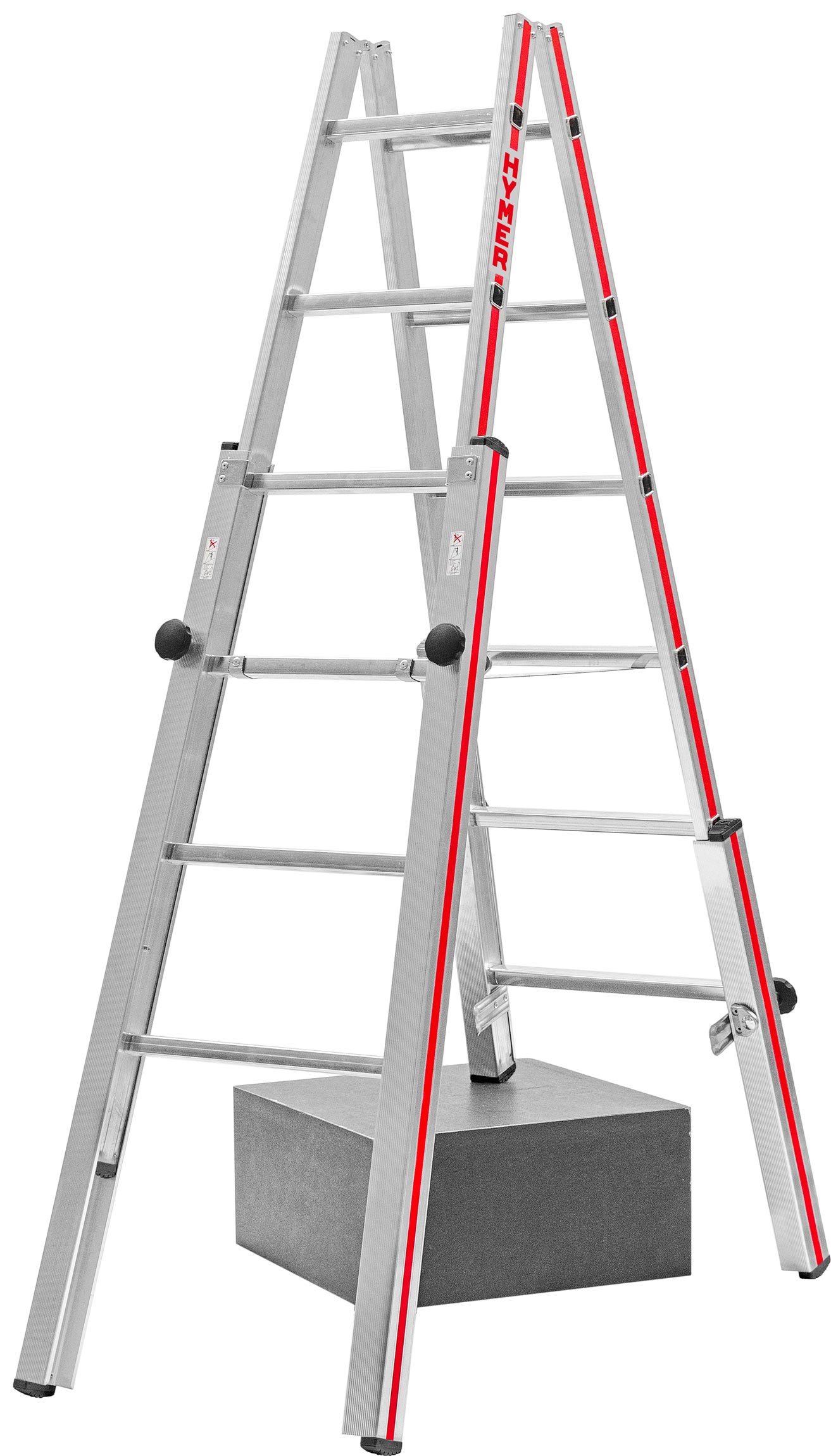 Vorschau: Hymer Treppenstehleiter SC 40 Alu 2x6 Sprossen Leiter aus dem Handwerkerprogramm (HY-412312) Bild-01