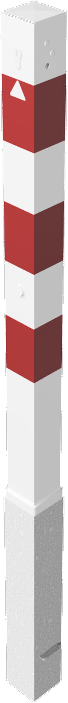 Schake Absperrpfosten HP 70 x 70 mm weiß | rot
