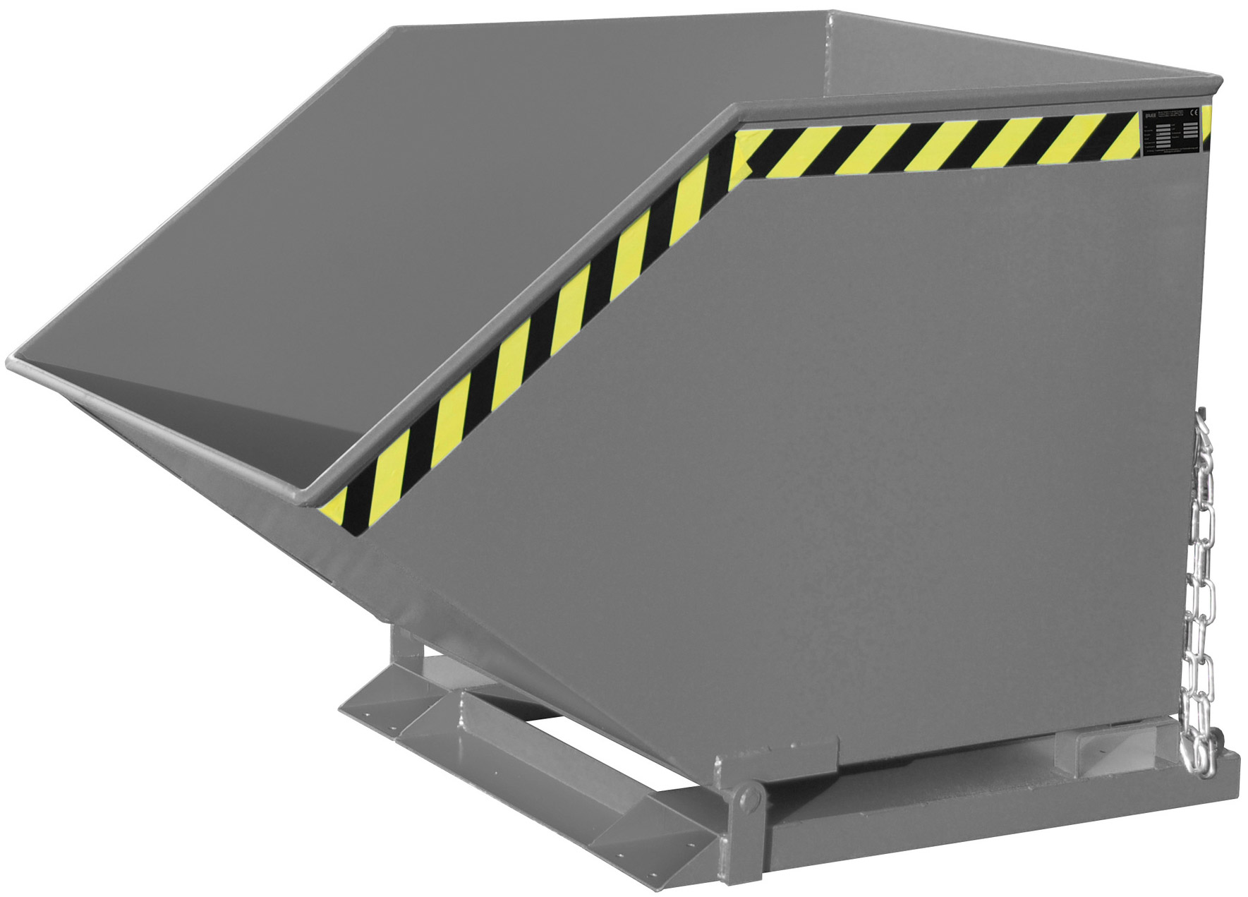 Bauer Muldenkipper SKK-800 - RAL 7005 Kippmulde 800 Liter für Stapler mit Ablasshahn - Schuttmulde mausgrau pulverbeschichtet (BA-4541-11-0000-5) Bild-01