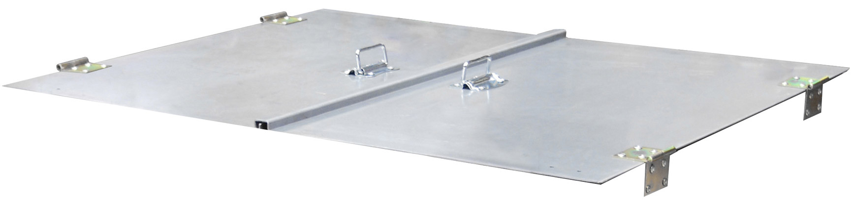 Bauer Deckel verzinkt Behälter UC 500-1000 2-teiliger Deckel für Stapelcontainer - Stahl verzinkt (BA-4472-00-0200) Bild-01