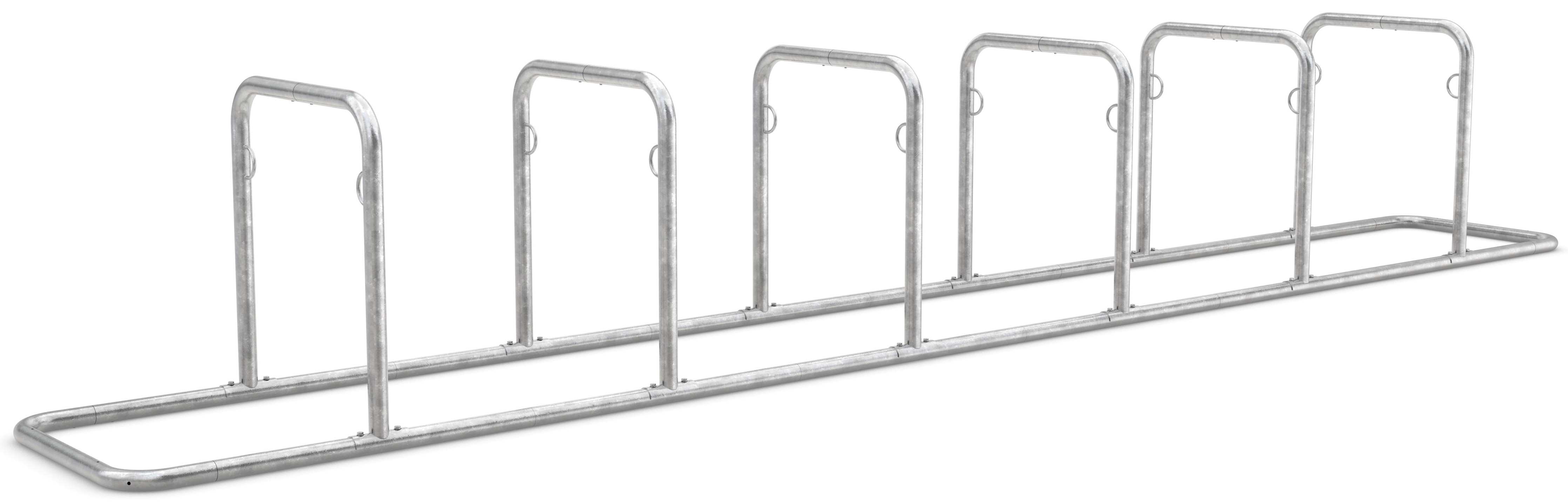 WSM Fahrradständer Anlehnbügel Galaxy 36 Stahl - 12 Einstellplätze Fahrradanlehnsystem mit Befestigungsösen - Reihenanlage Stahl verzinkt  (WSM-105200005) Bild-01