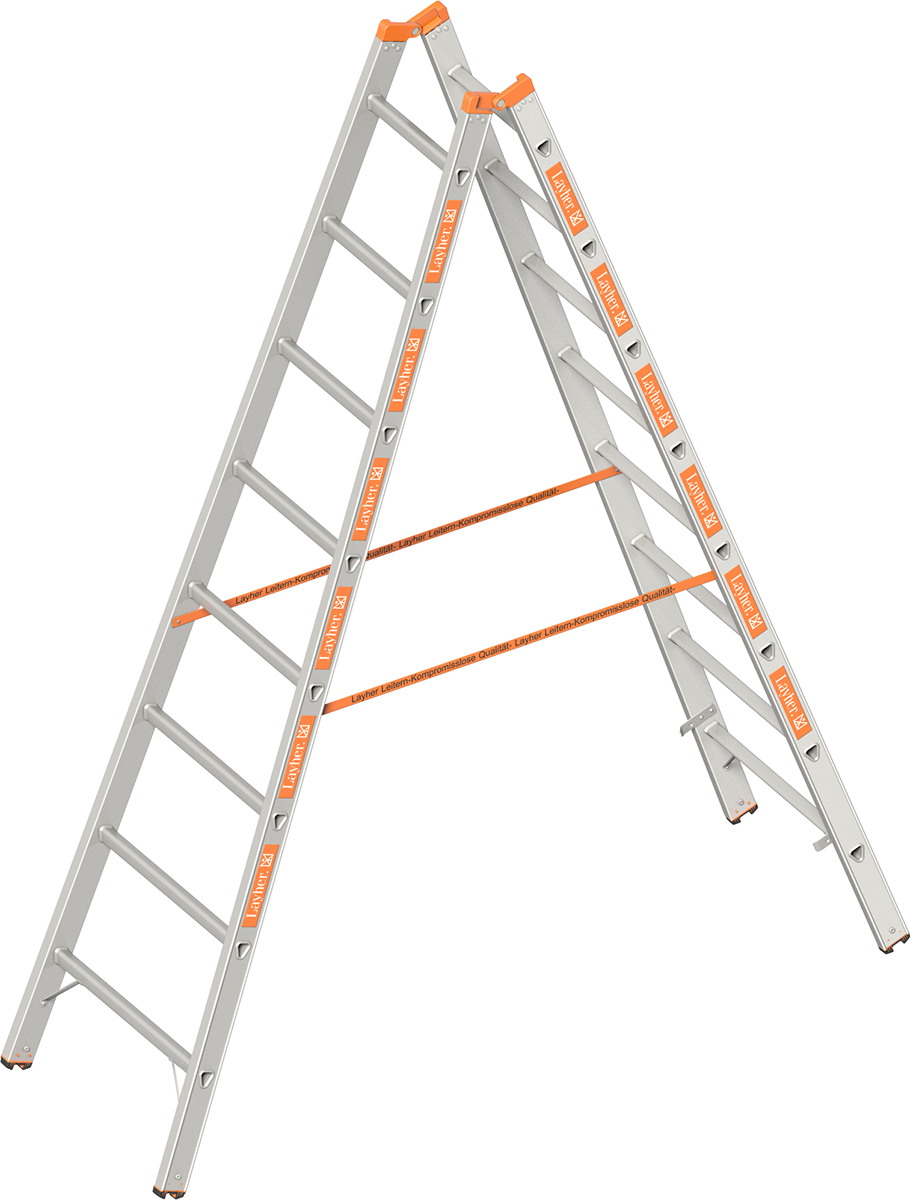 Layher Stehleiter Alu 2x8 Sprossen